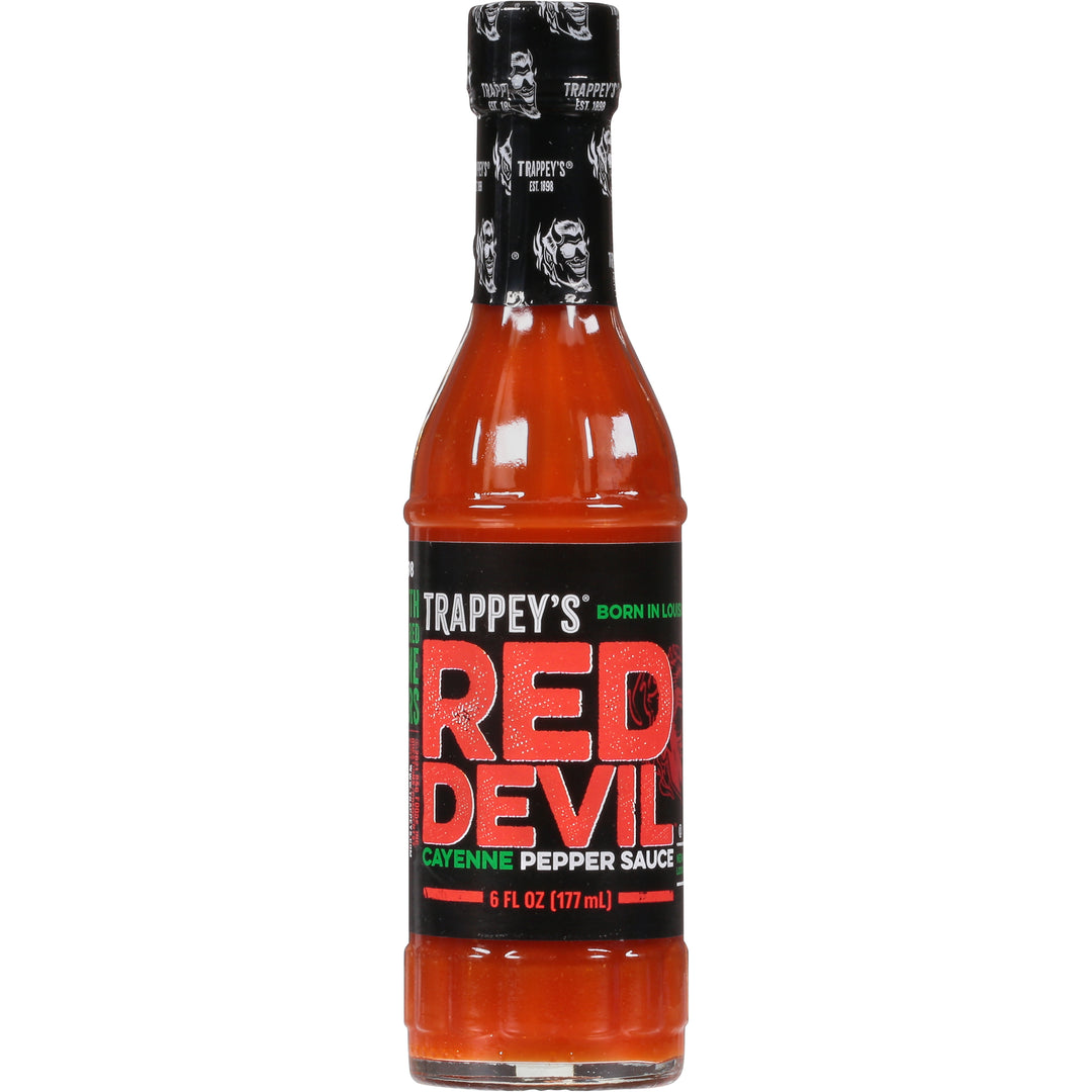 Trappey Red Devil Cayenne Pepper Hot Sauce Bottle-6 fl oz.-24/Case