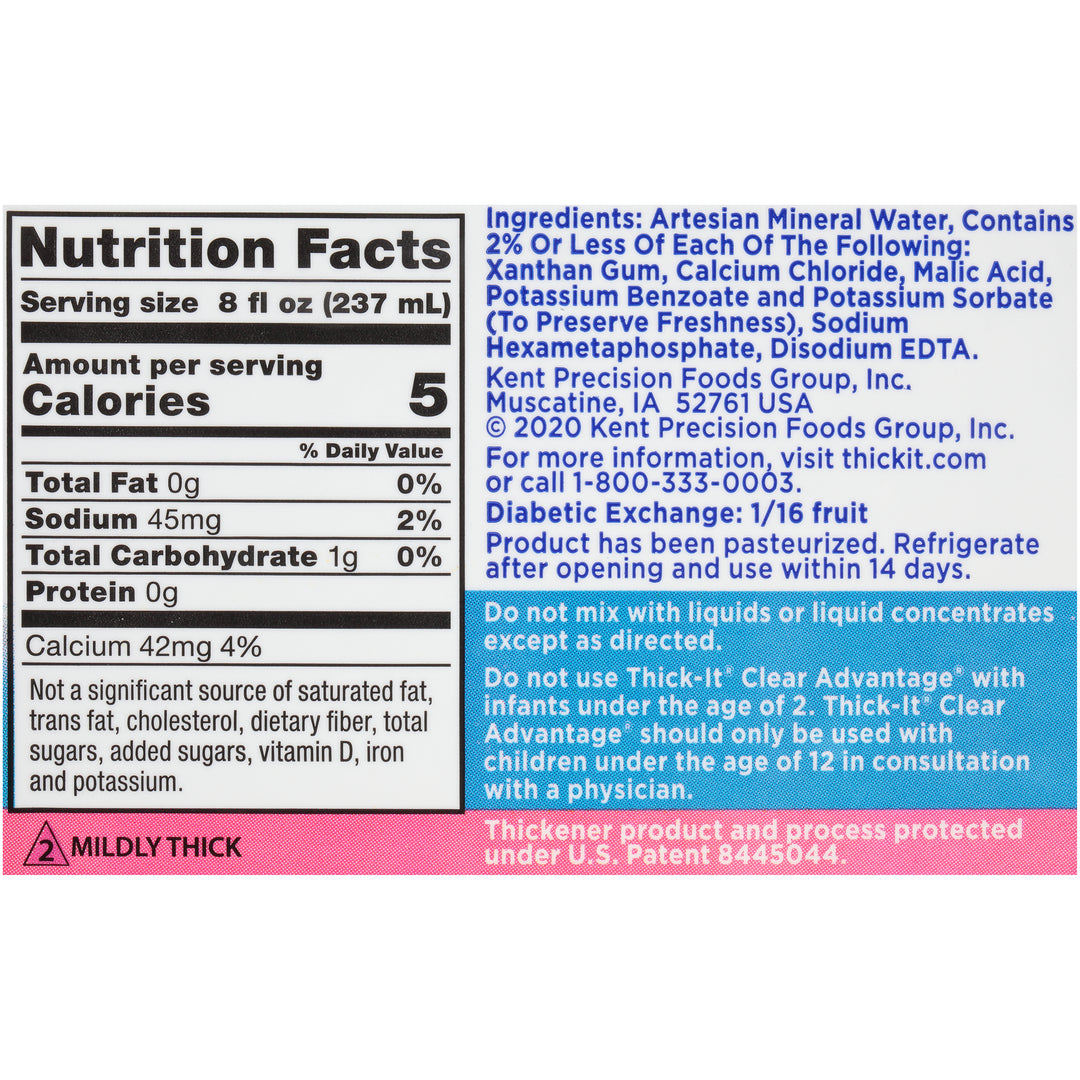 Thick It Clear Advantage Aqua Care H20 Nectar Water-8 fl oz.-24/Case