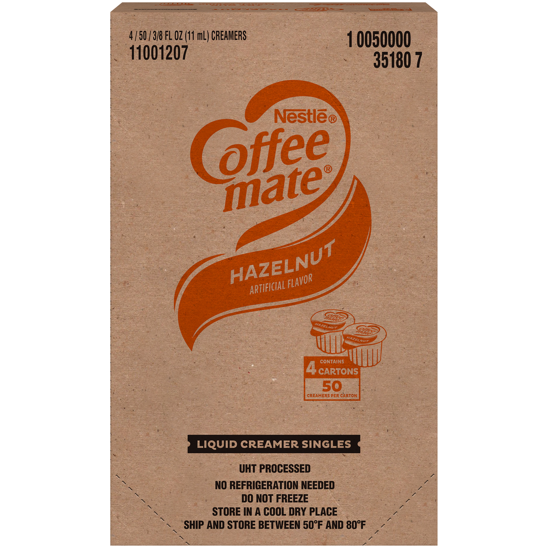 Coffee-Mate Hazelnut Single Serve Liquid Creamer-18.7 fl oz.s-4/Case