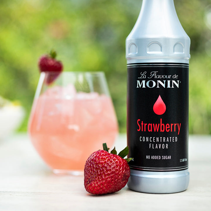 Monin Strawberry Concentrate Flavor-375 Milileter-4/Case