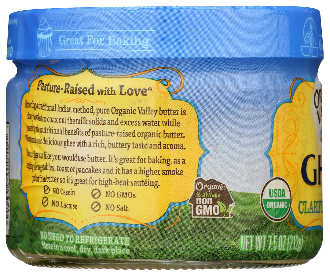 Organic Valley Cropp Cooperative Organic Ghee Clarified Butter 7.5 oz.-12/Case