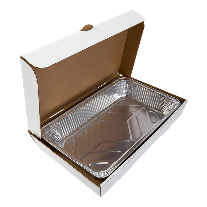 Royal 21 Inch X 13 Inch X 3 Inch Full Pan White Corrugated Catering Box-50 Each-1/Case