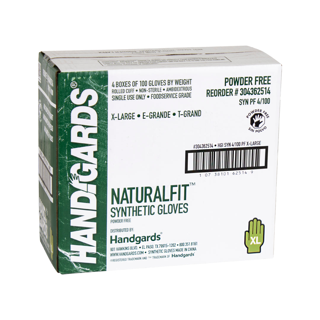 Handgards Naturalfit Powder Free Extra Large Synthetic Glove-100 Each-100/Box-4/Case