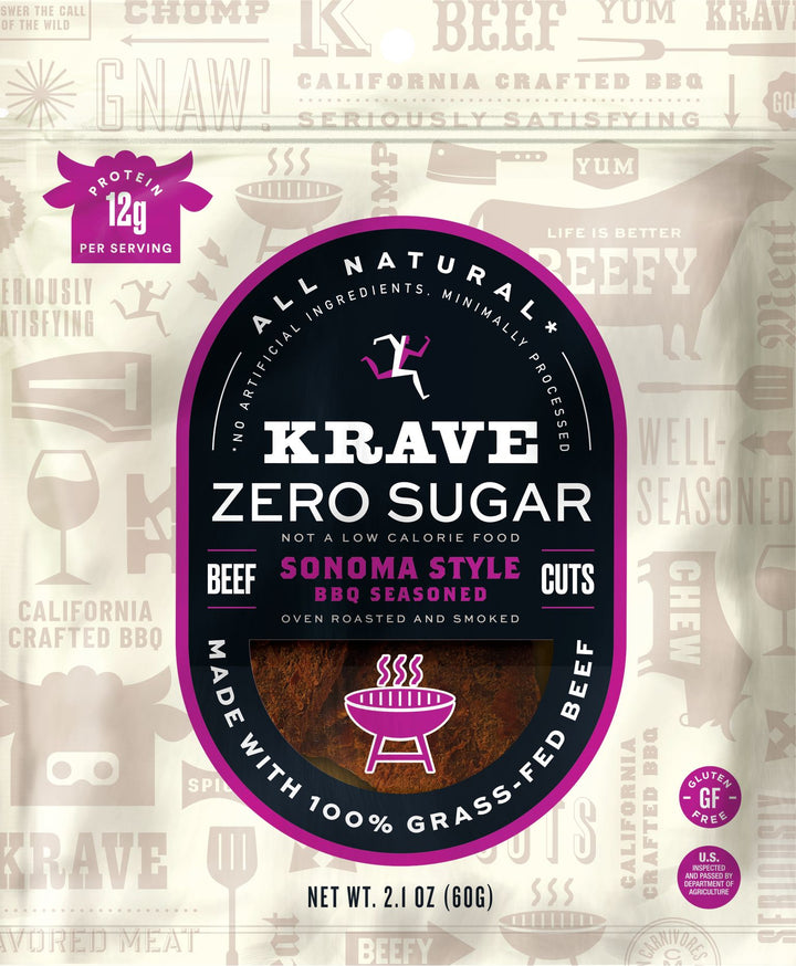 Krave Zero Sugar Sonoma Bbq Pouch-2.1 oz.-8/Case