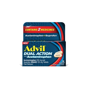 Advil Dual Action Dual Action With Acetaminophen-18 Each-6/Box-12/Case