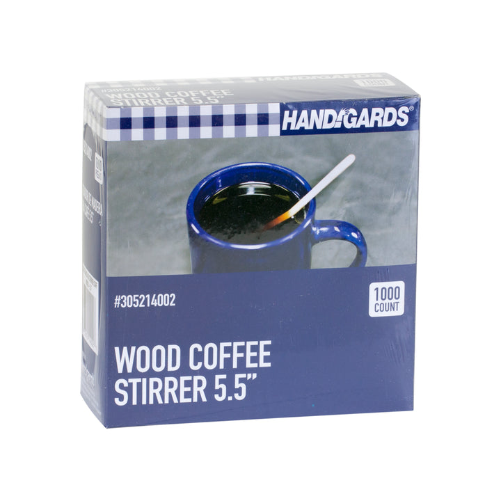 Handgards 5.5 Inch Wood Coffee Wood Stirrer-1000 Each-1000/Box-10/Case