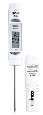 Winco 3 Inch 1.25 Lcd Digital Probe White Thermometer-1 Each