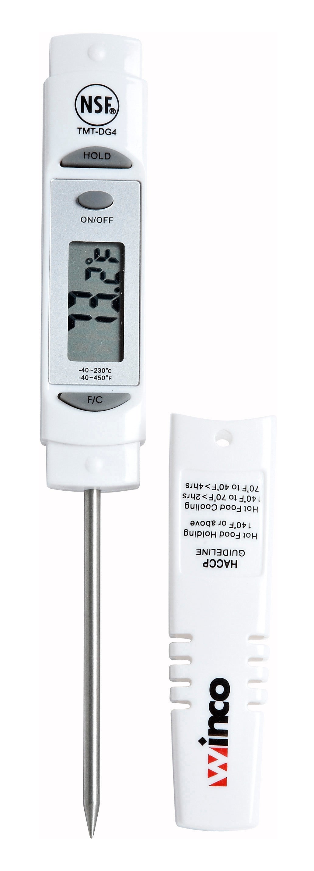 Winco 3 Inch 1.25 Lcd Digital Probe White Thermometer-1 Each