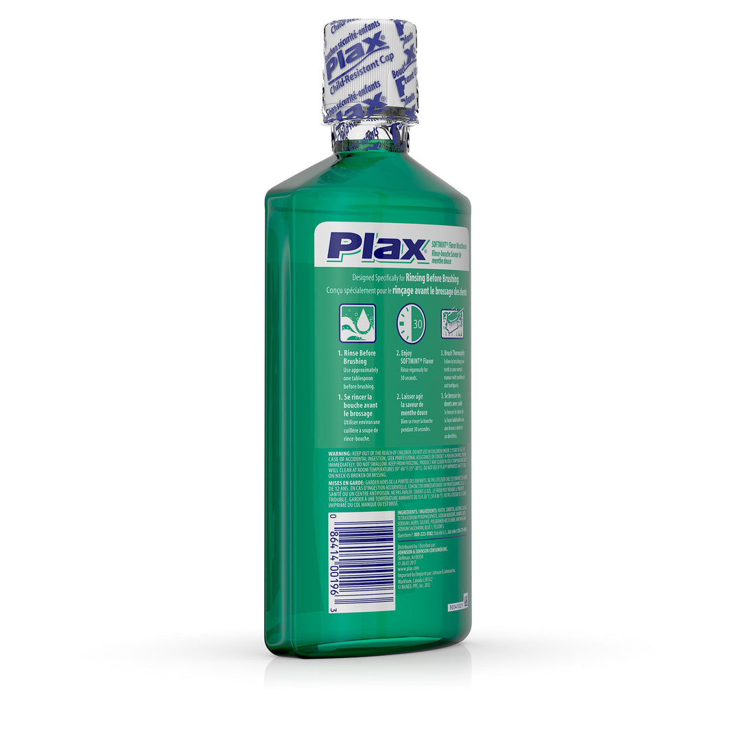 Plax Soft Mint Flavor Mouthwash-24 fl oz.s-3/Box-4/Case