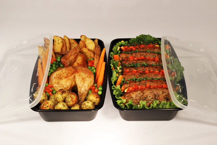 Cubeware 56 oz. Rectangular Container Black Base With Clear Lid-100 Set-1/Case