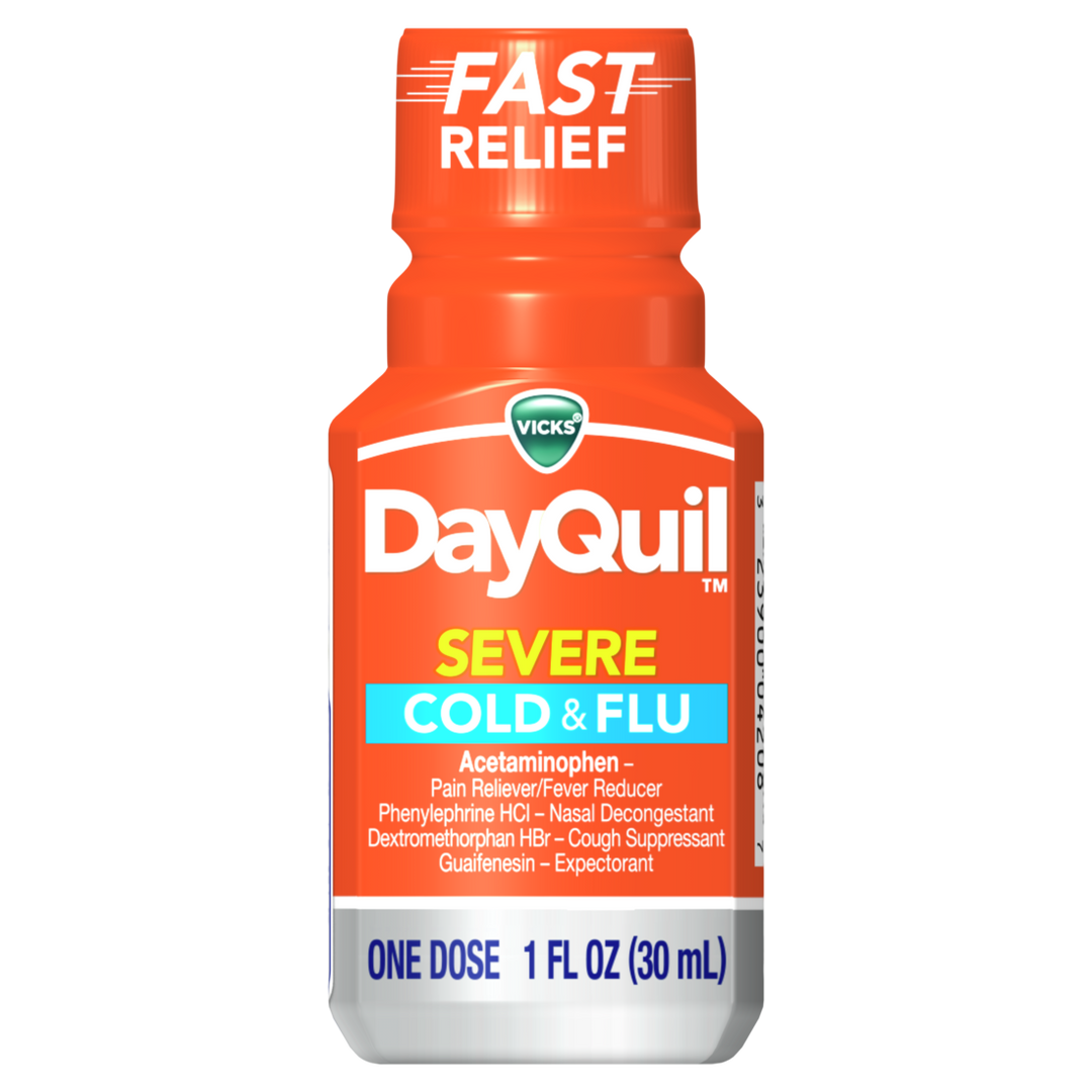 Vicks Dayquil Severe Multi Sympton-1 fl oz.s-8/Box-4/Case