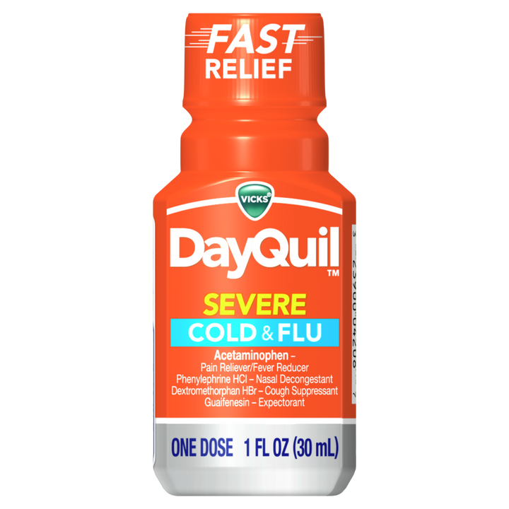 Vicks Dayquil Severe Multi Sympton-1 fl oz.s-8/Box-4/Case