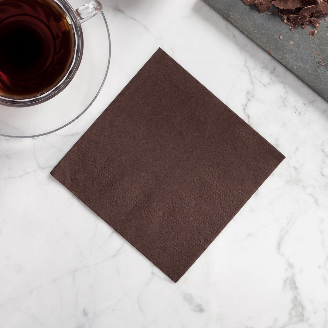 Hoffmaster 9.5 Inch X 9.5 Inch 2 Ply 1/4 Fold Chocolate Beverage Napkin-250 Each-4/Case