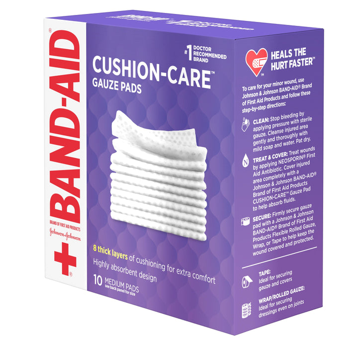 Johnson & Johnson Cushion Care Medium 8 Thick Layers Pad Medium Gauze Box-10 Count-3/Box-8/Case