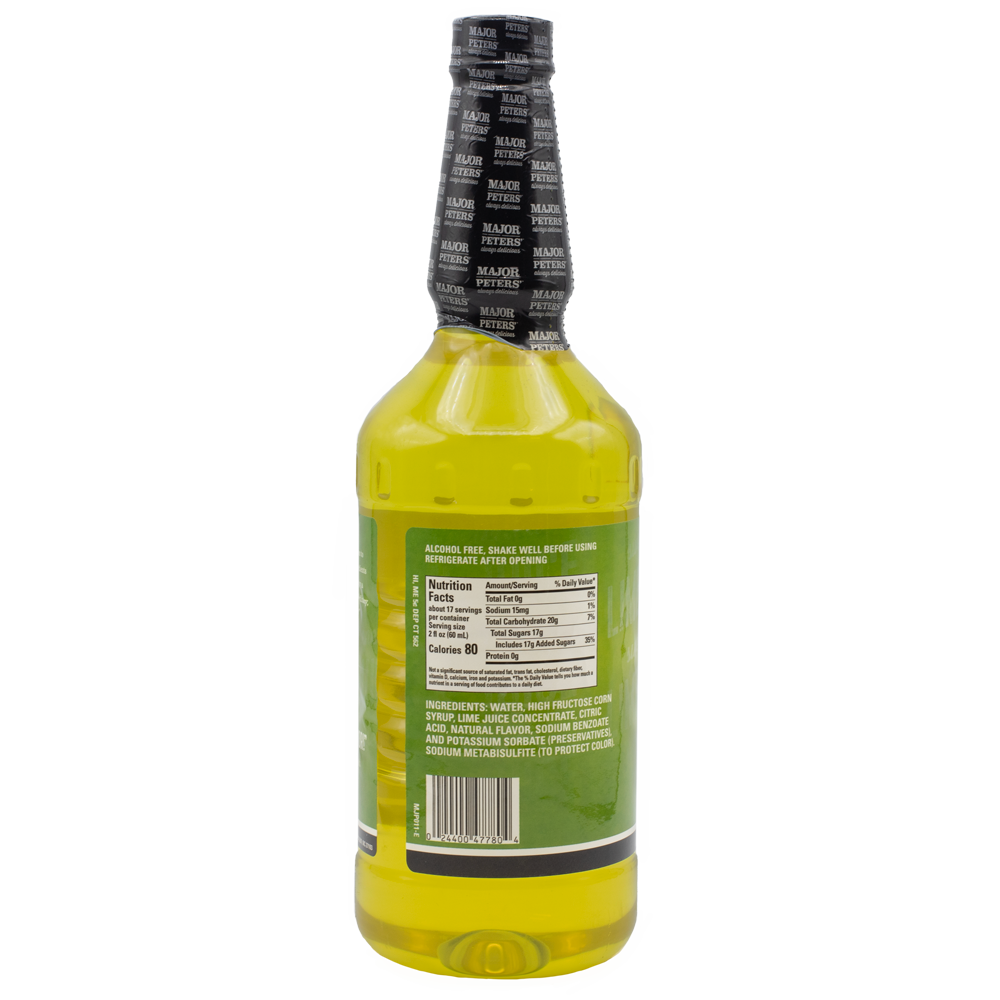 Major Peters Sweetened Lime Juice-33.8 oz.-6/Case