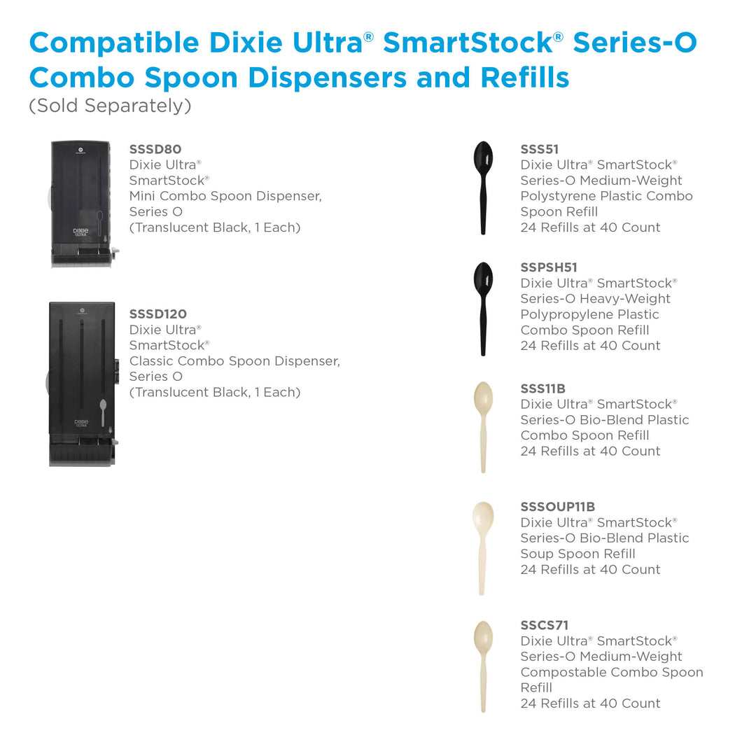 Dixie Ultra-R- Smartstock-R- Spoon Heavyweight Polypropylene Refill Black-40 Count-24/Case