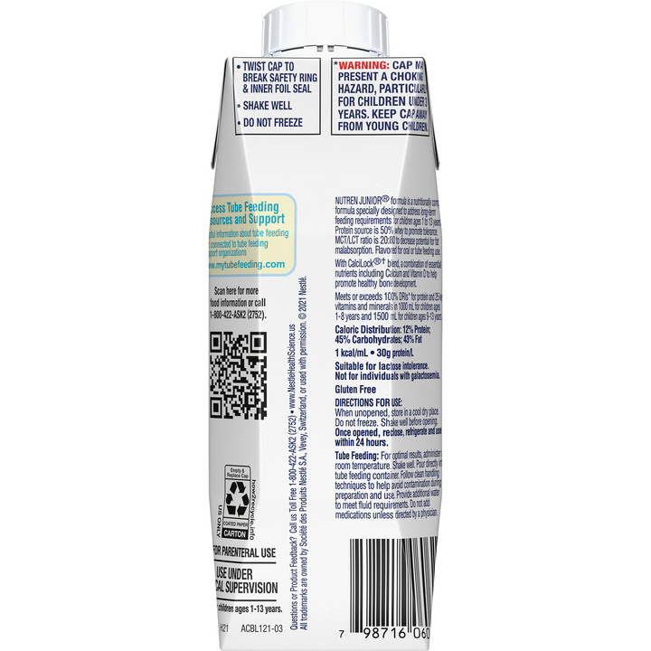 Nutren Junior Pediatric- Liquid Calcilock Formula 1-8.45 fl oz.-24/Case