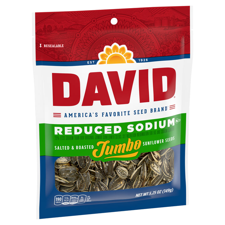 David Reduced Sodium In-Shell Sunflower Seeds-5.25 oz.-12/Case
