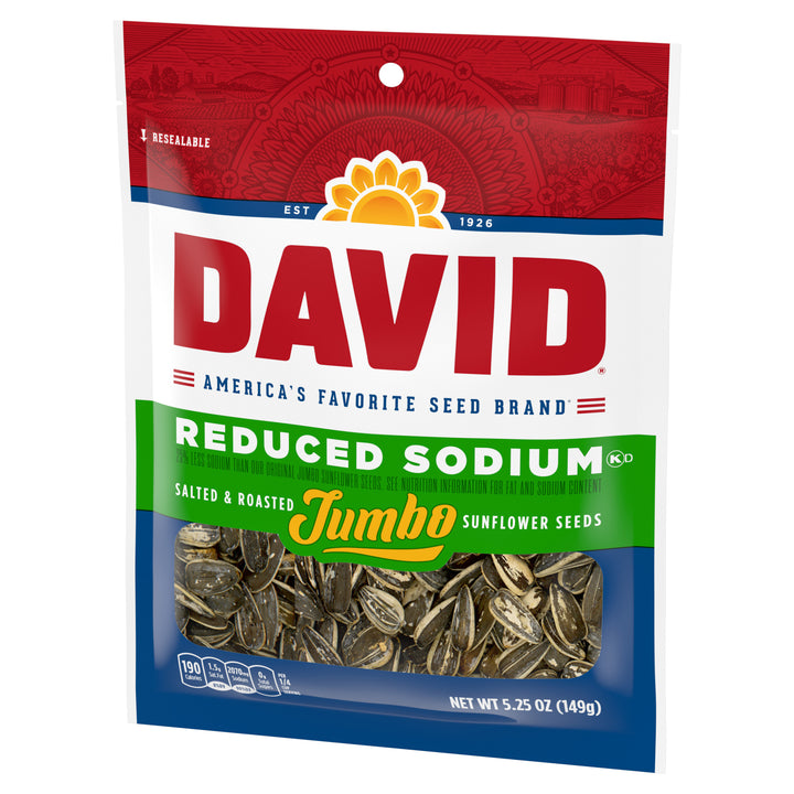 David Reduced Sodium In-Shell Sunflower Seeds-5.25 oz.-12/Case