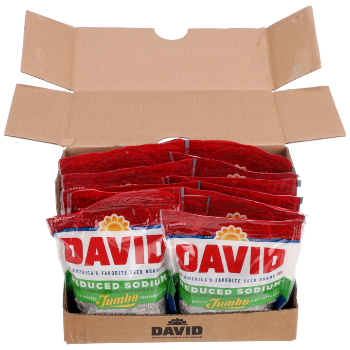 David Reduced Sodium In-Shell Sunflower Seeds-5.25 oz.-12/Case