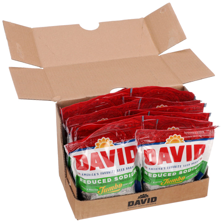 David Reduced Sodium In-Shell Sunflower Seeds-5.25 oz.-12/Case