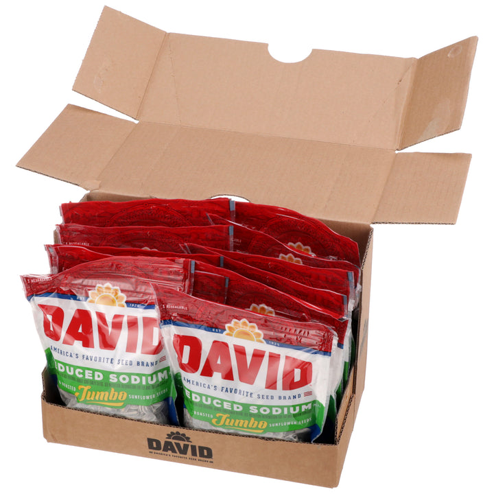 David Reduced Sodium In-Shell Sunflower Seeds-5.25 oz.-12/Case