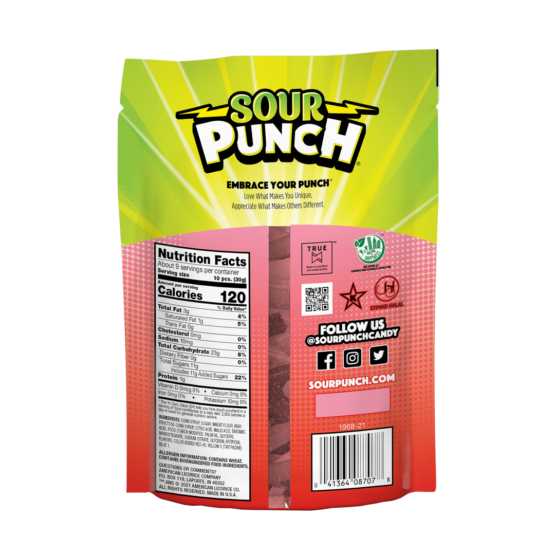 Sour Punch Rad Reds Bites-9 oz.-12/Case