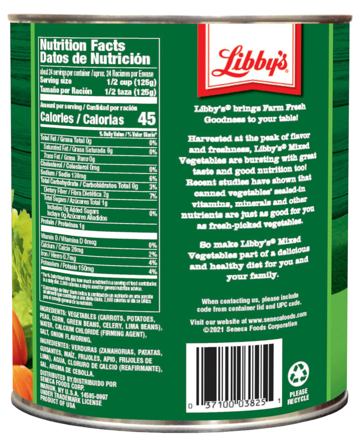 Libby's Libby Mixed Vegetables Low Sodium-104 oz.-6/Case