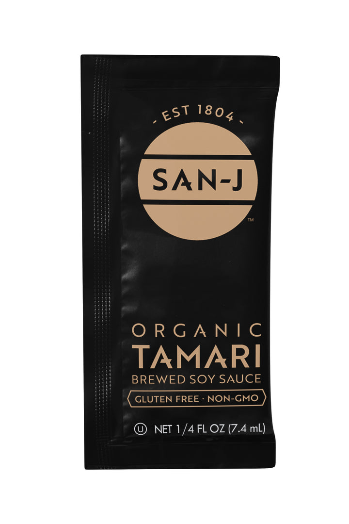 San-J International Organic Gluten Free Tamari Soy Sauce Packets-0.25 fl oz.s-200/Case