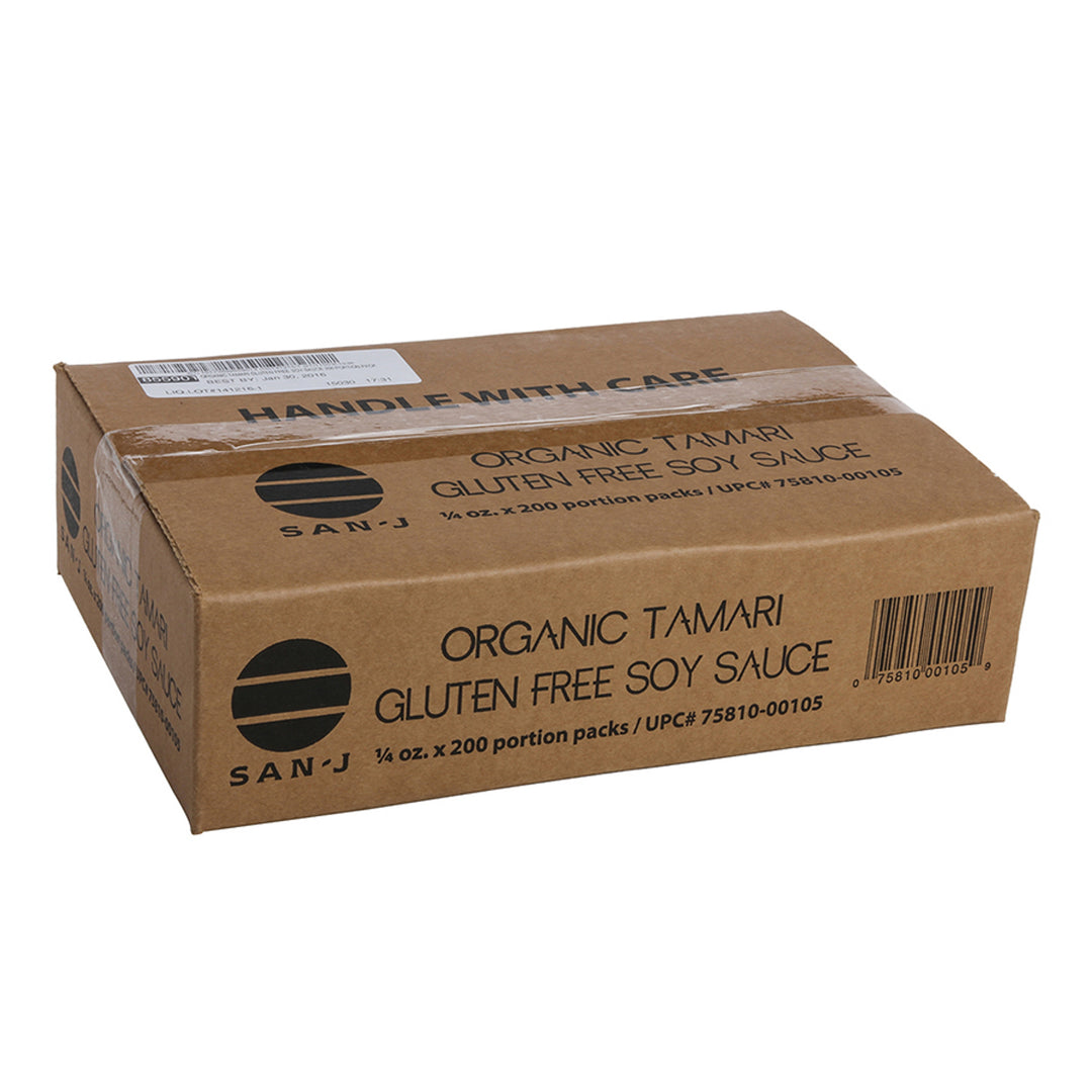 San-J International Organic Gluten Free Tamari Soy Sauce Packets-0.25 fl oz.s-200/Case