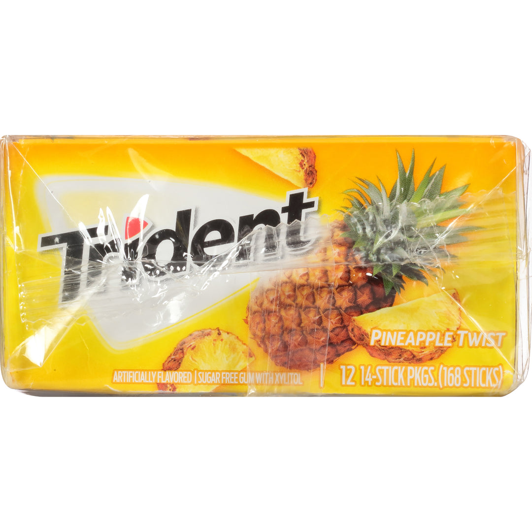Trident Pineapple Twist Sugar Free Gum-14 Count-12/Box-12/Case