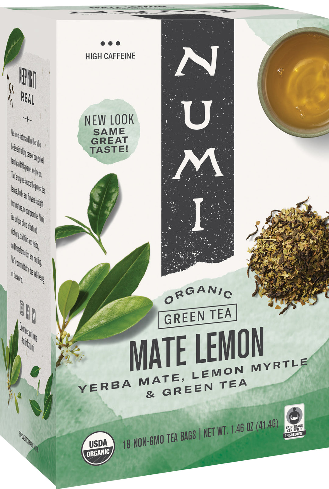 Numi Mate Lemon Green Tea-18 Count-6/Case