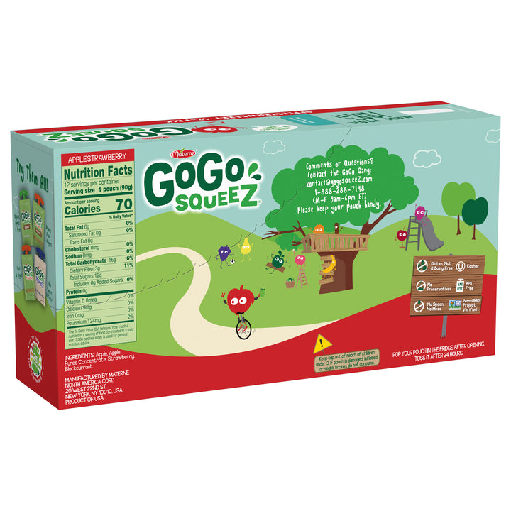 Gogo Squeez Apple Strawberry-12 Each-6/Case