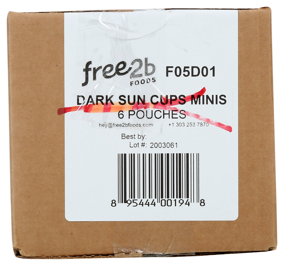 Free2b Dark Chocolate Sun Cups Miniature-4.2 oz.-6/Case
