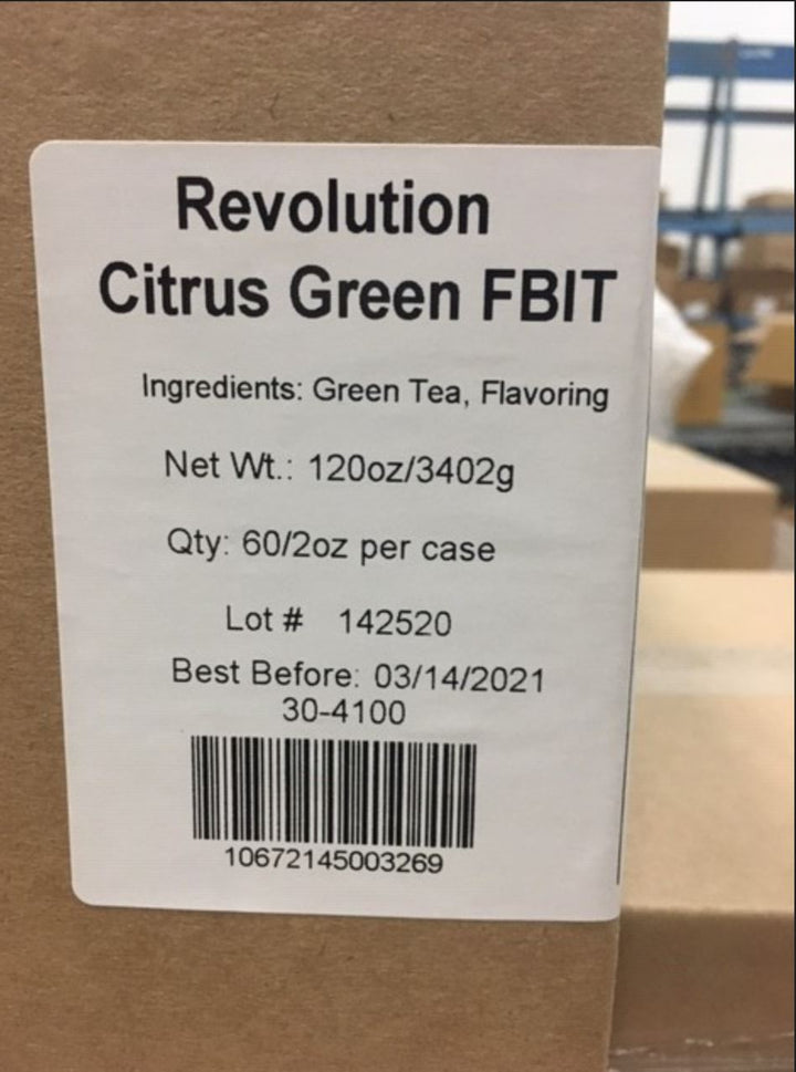 Revolution Tea Citrus Green Iced Tea Fresh Brewed-2 oz.-60/Case