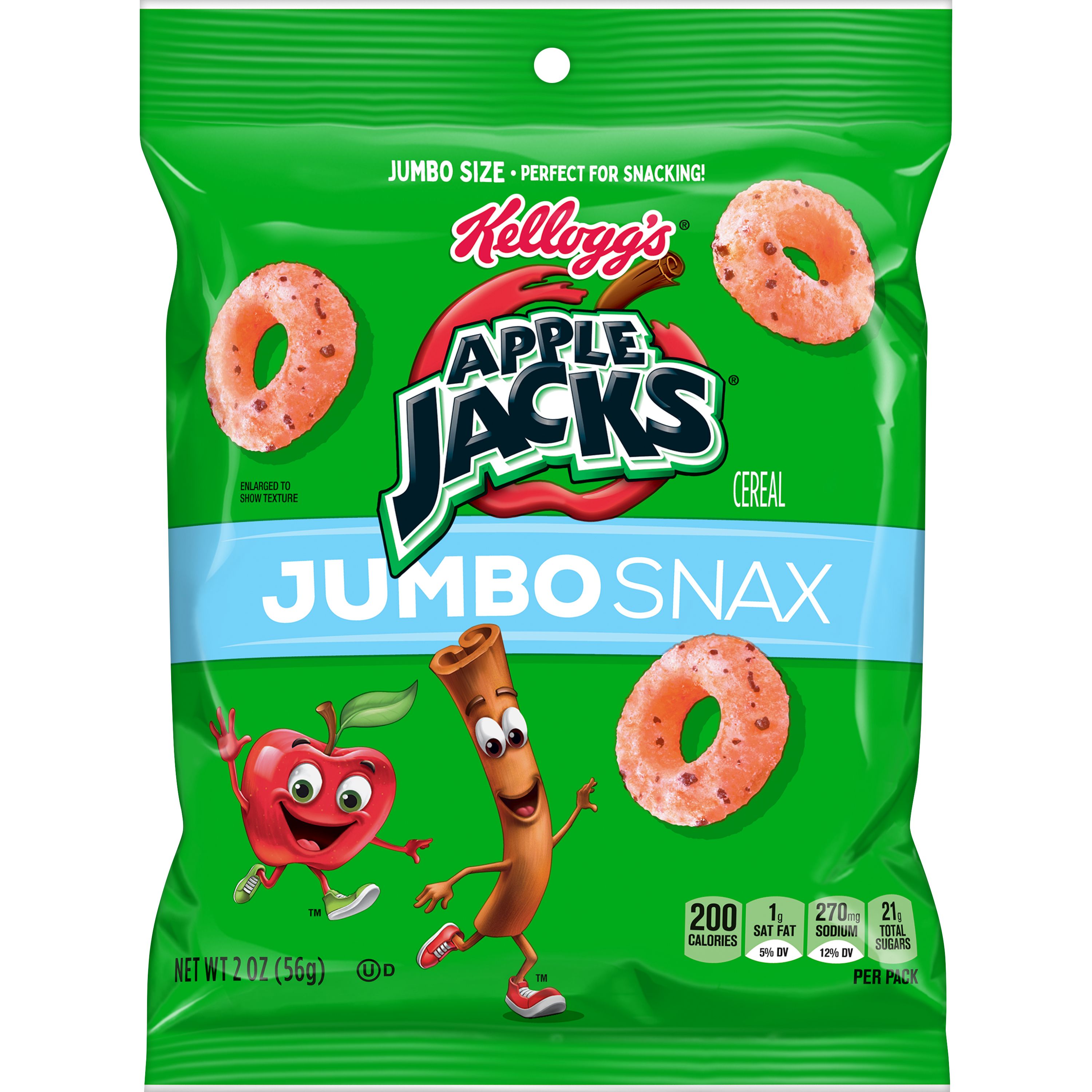 Kellogg's Jumbo Snax Apple Jacks-2 oz.-6/Case MPN# 3800025403