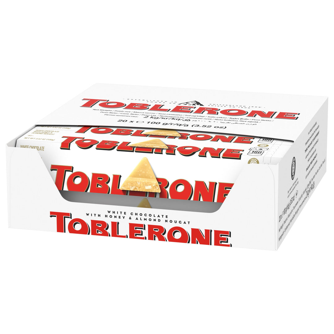 Toblerone Candy Chocolate Bar White Chocolate-3.52 oz.-20/Box-4/Case