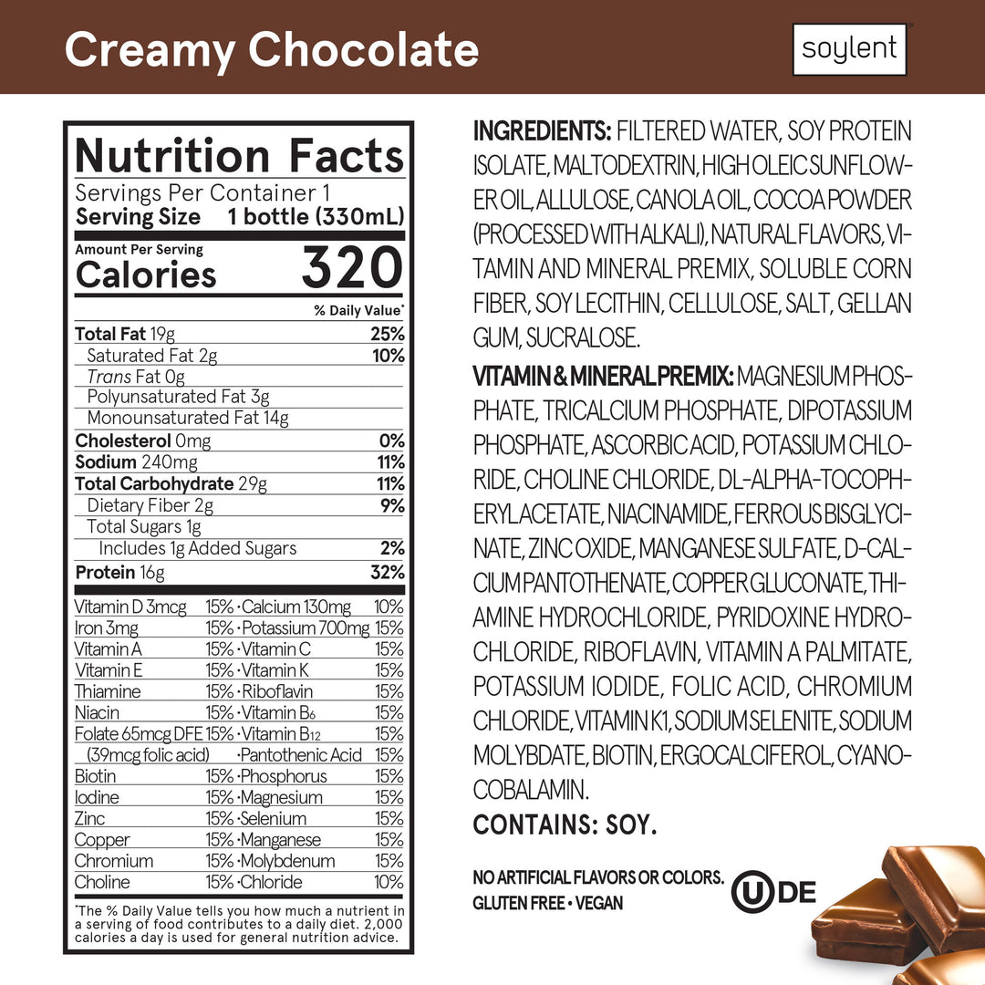 Soylent Creamy Chocolate Drink-44 fl oz.-3/Case