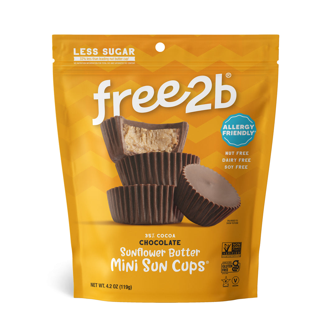 Free2b Chocolate Sun Cups Mini-4.2 oz.-6/Case