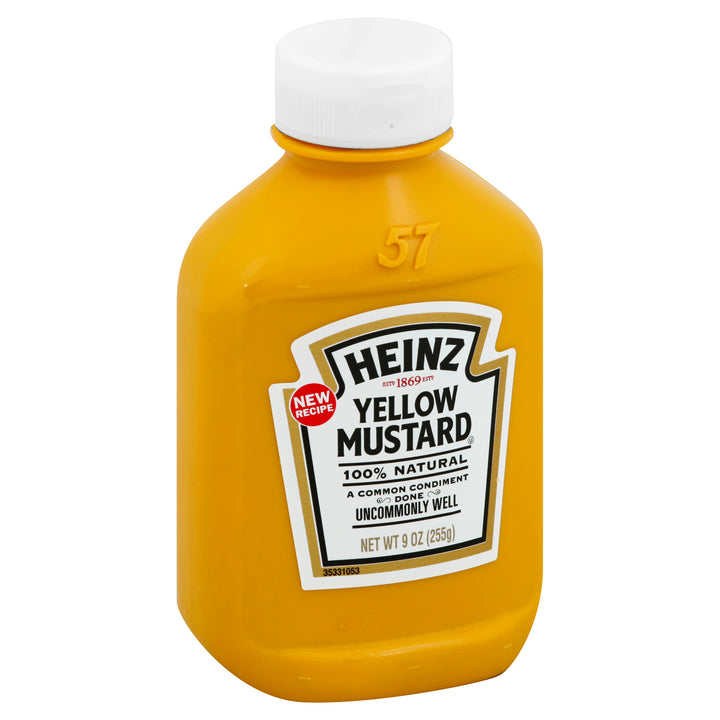 Heinz Forever Full Yellow Squeeze Mustard Bottle-9 oz.-16/Case