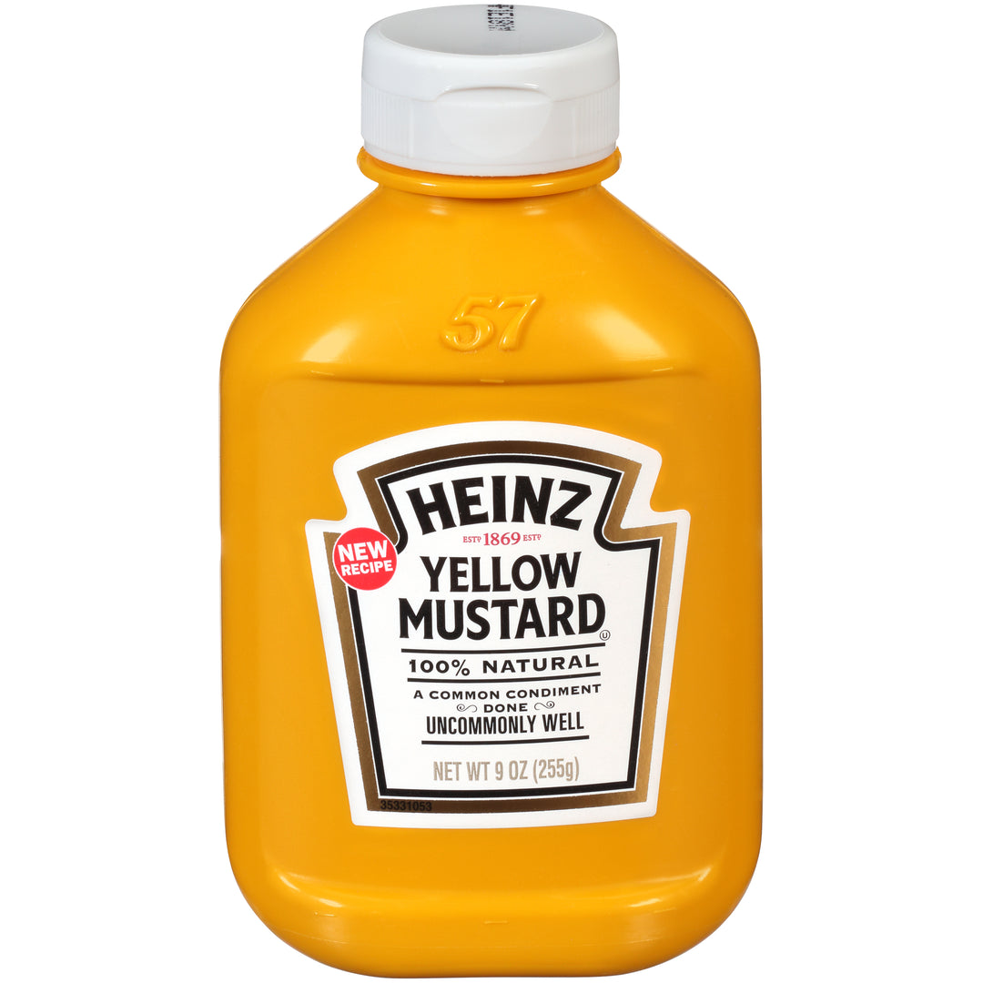 Heinz Forever Full Yellow Squeeze Mustard Bottle-9 oz.-16/Case