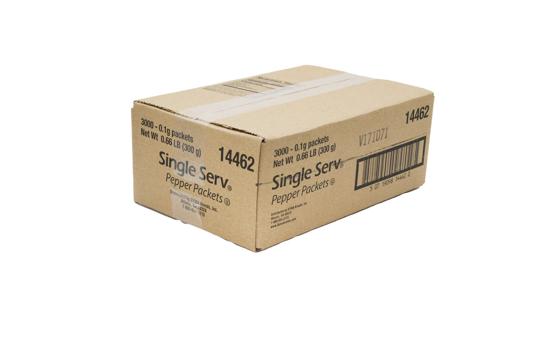 Single Serv Flat Pepper Packets-0.1 Gram-300/Box-3000/Case