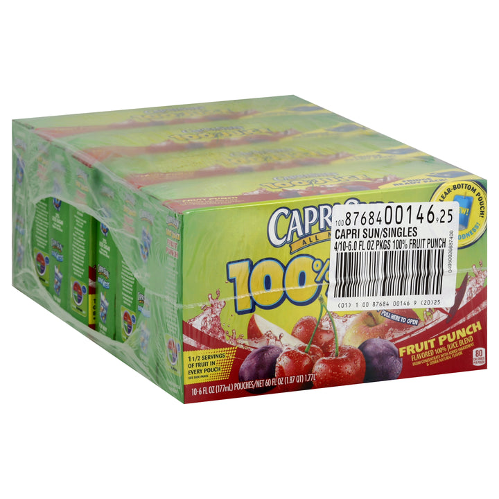 Capri Sun 100% Juice Ready To Drink Fruit Punch Juice-6 fl oz.s-40/Case