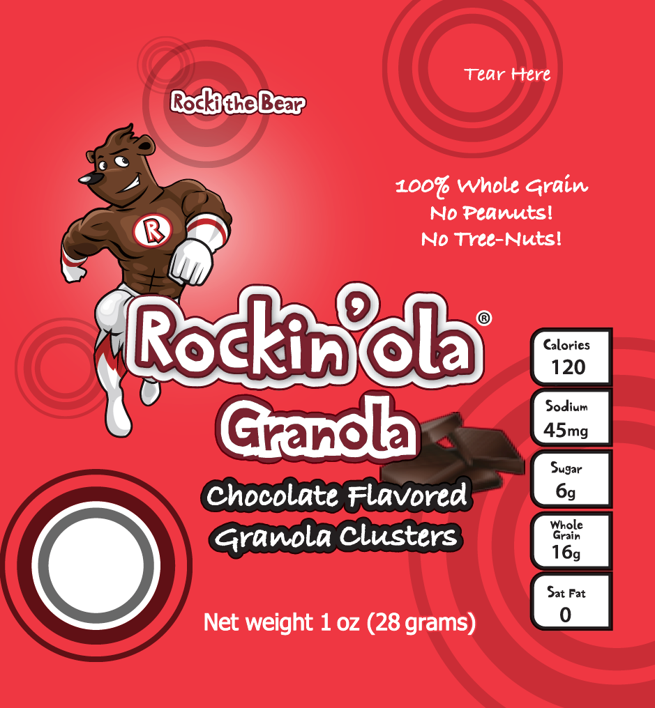 Rockin'ola Chocolate Granola 1 oz. Snack-28 Gram-250/Case