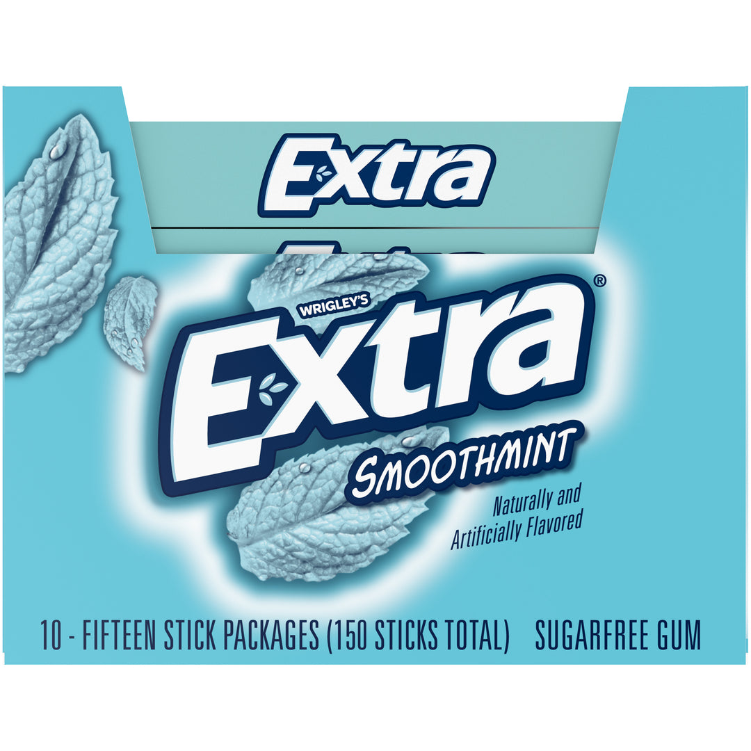 Extra Single Serve Smooth Mint Gum-15 Piece-10/Box-12/Case