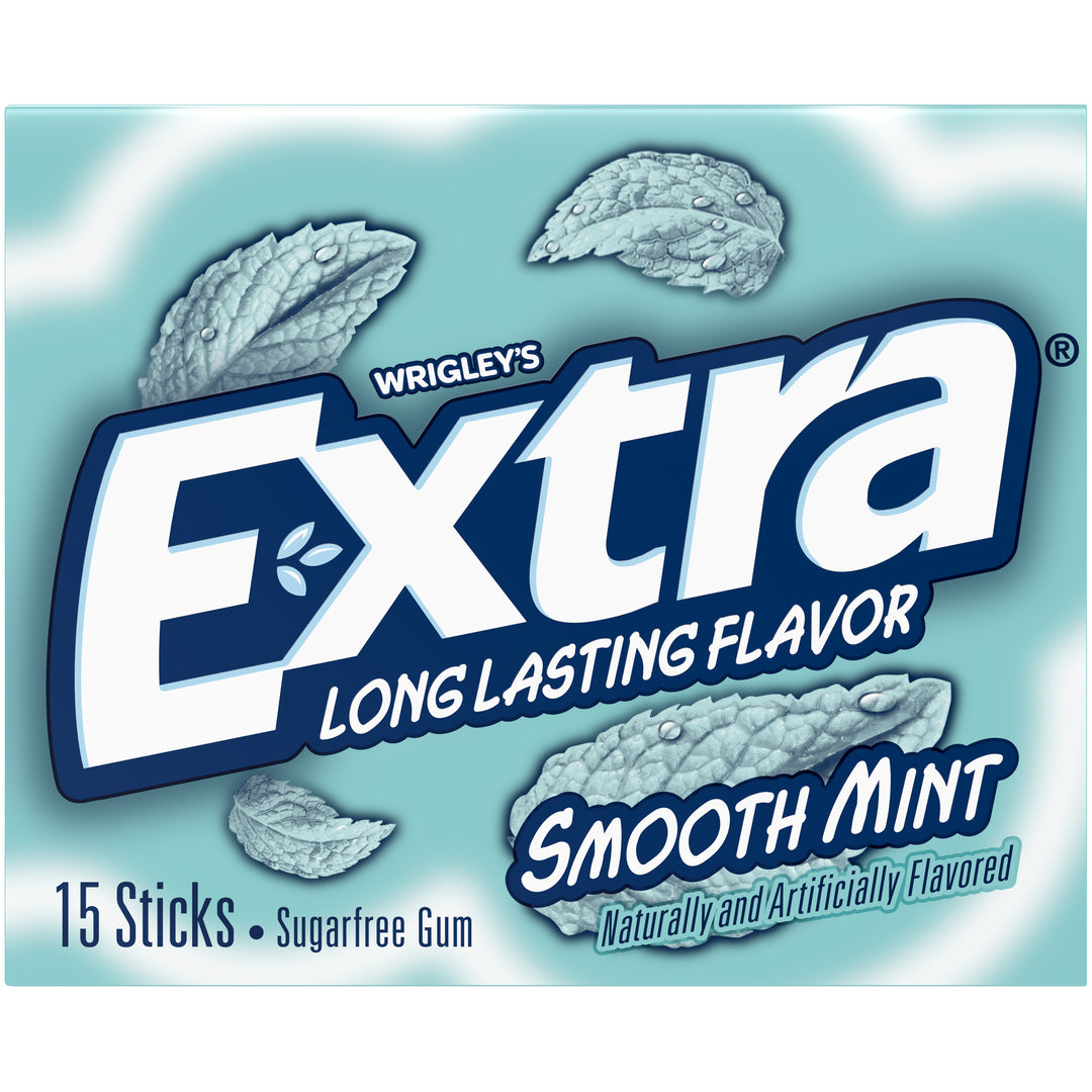 Extra Single Serve Smooth Mint Gum-15 Piece-10/Box-12/Case