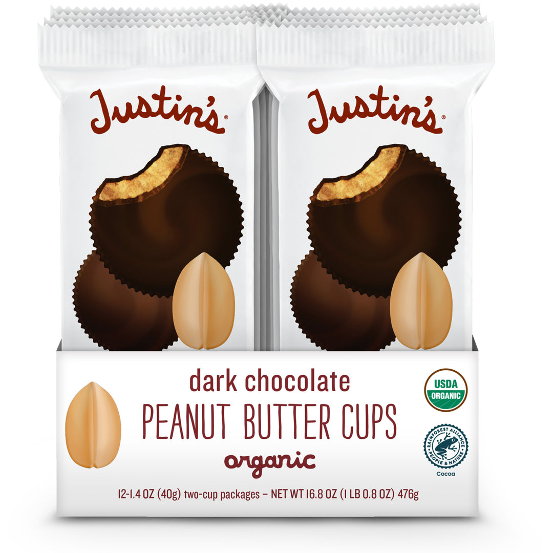 Justin's Dark Chocolate Peanut Butter Cup-1.4 oz.-12/Box-6/Case