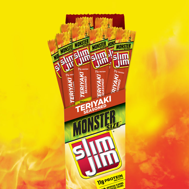 Slim Jim Beef Jerky Monster Teriyaki-1.94 oz.-18/Box-6/Case