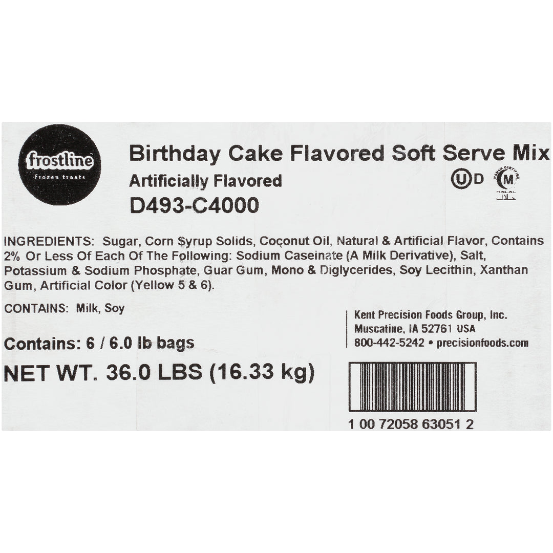 Frostline Birthday Cake Soft Serve Mix-6 lb.-6/Case