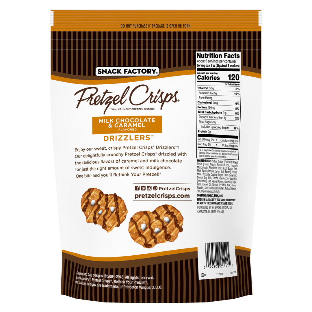 Snack Factory Drizzlers Milk Chocolate Caramel-5.5 oz.-12/Case